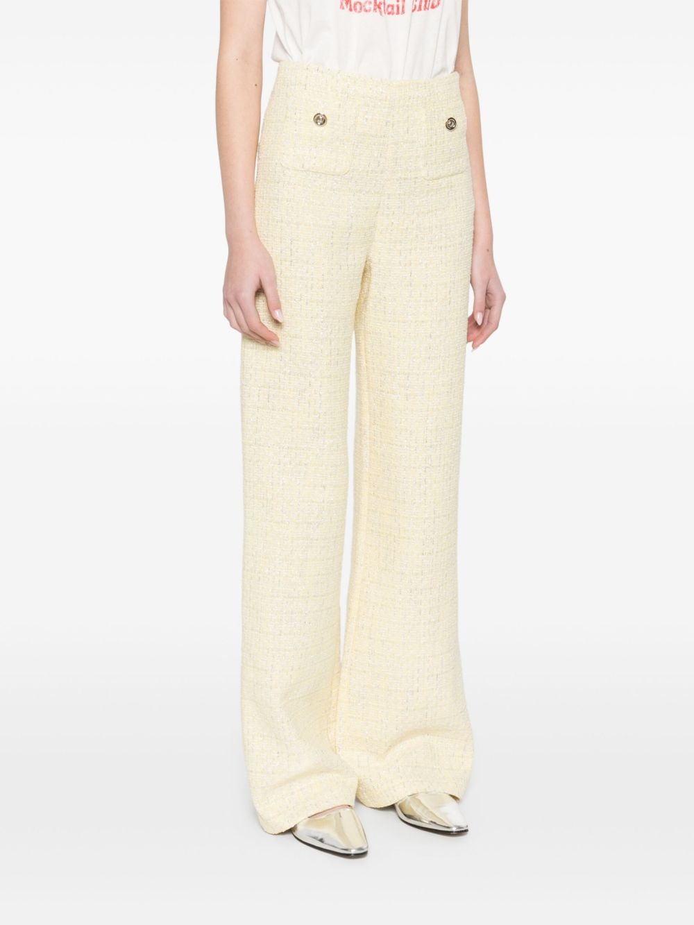 tweed straight-leg trousers - 3