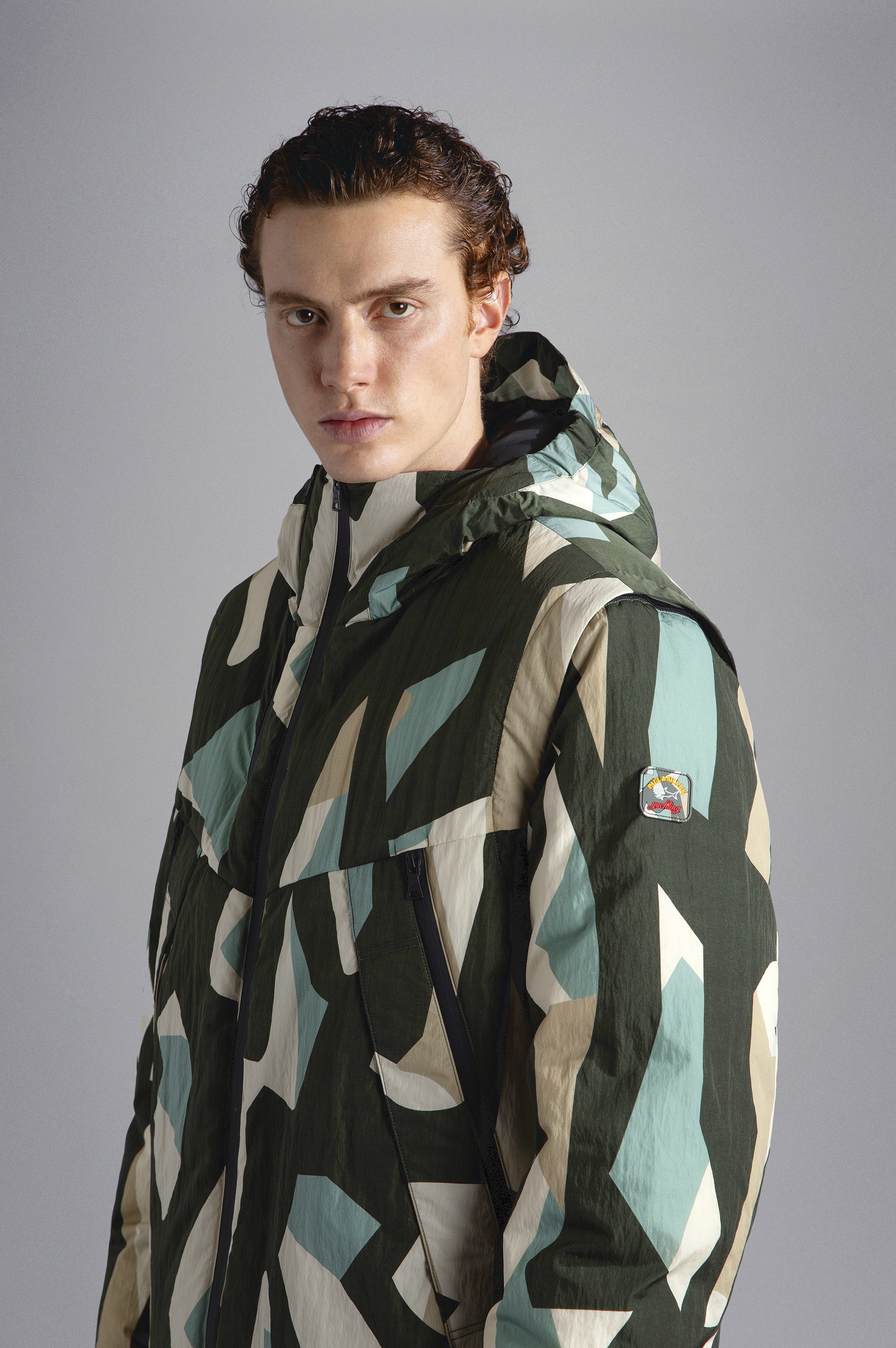 SHARKDAZZLE SAVE THE SEA DOWN JACKET WITH DETACHABLE SLEEVES - 4