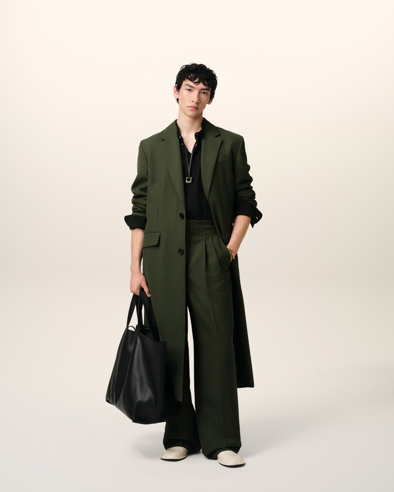 AMI Paris GREEN WOOL BACK SLIT LONG COAT outlook