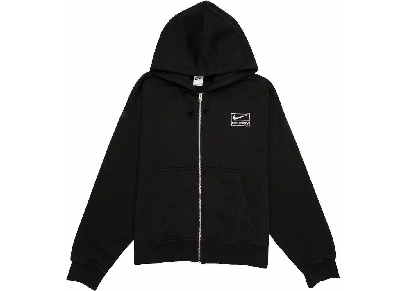 Stussy x Nike Stone Washed Fleece Zip Hoodie Black - 1