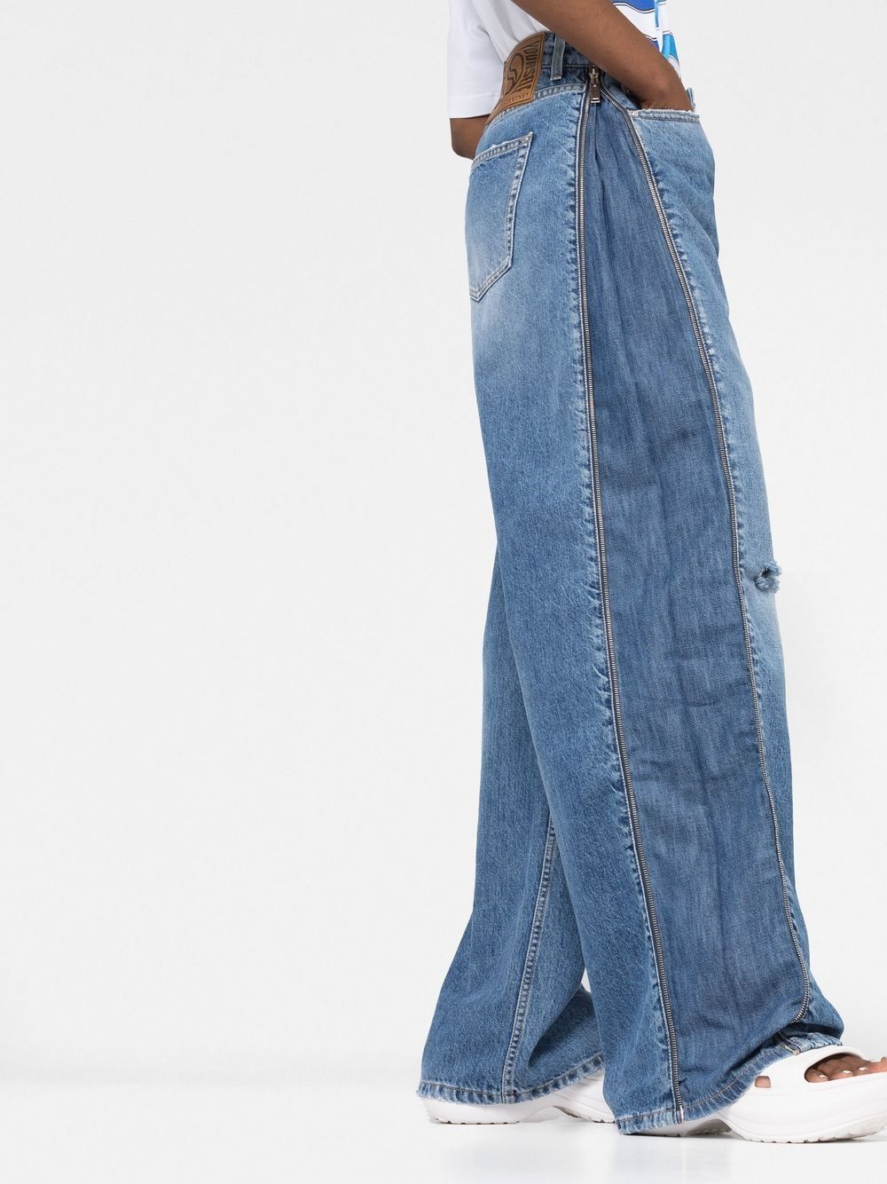 zip-detail straight-leg jeans - 5