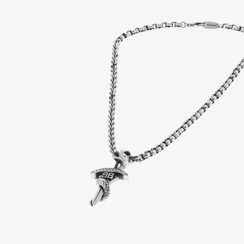 Goth Snake Necklace in Antique Silver 3