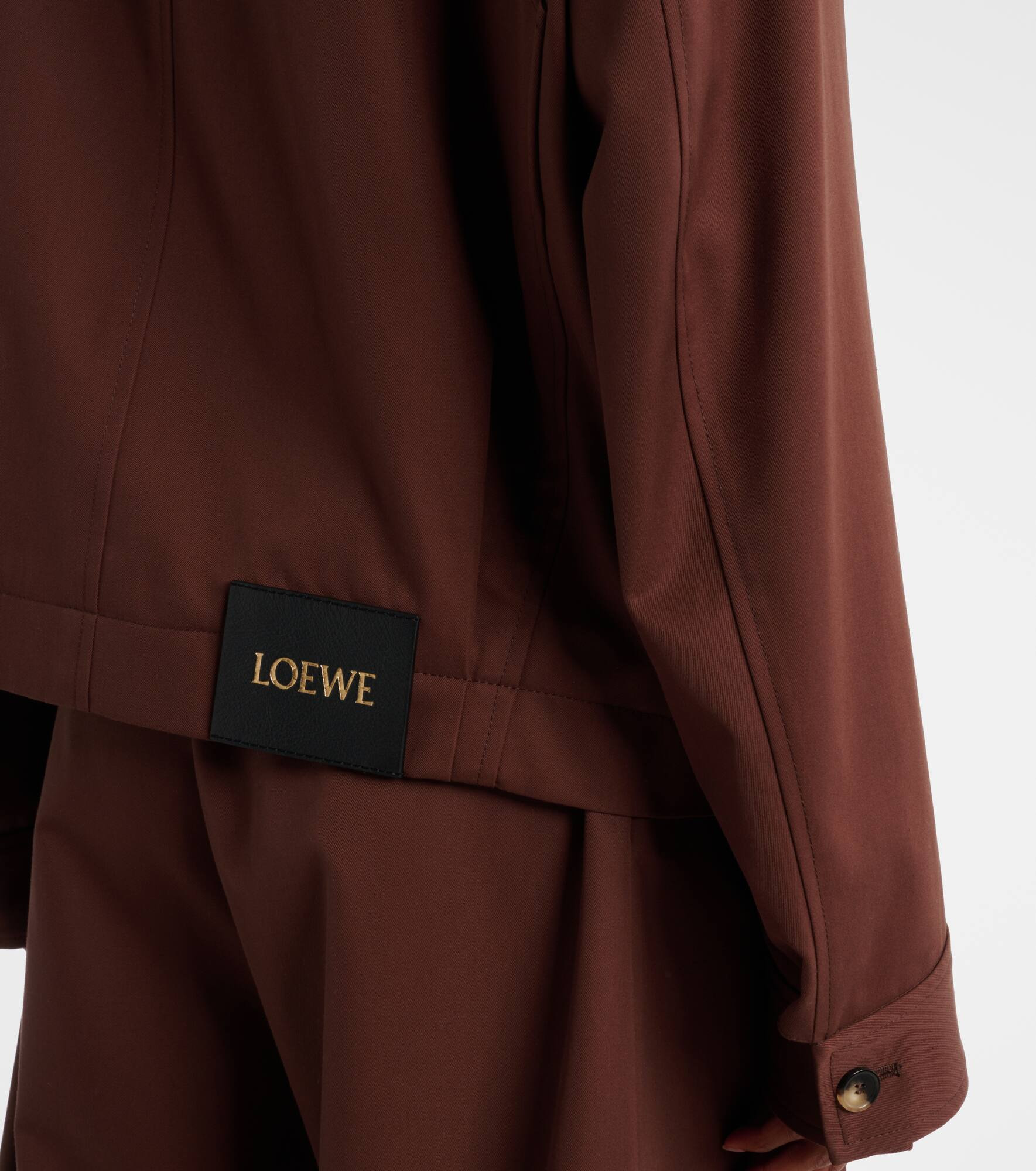 Belted cotton and silk twill blouson - 6