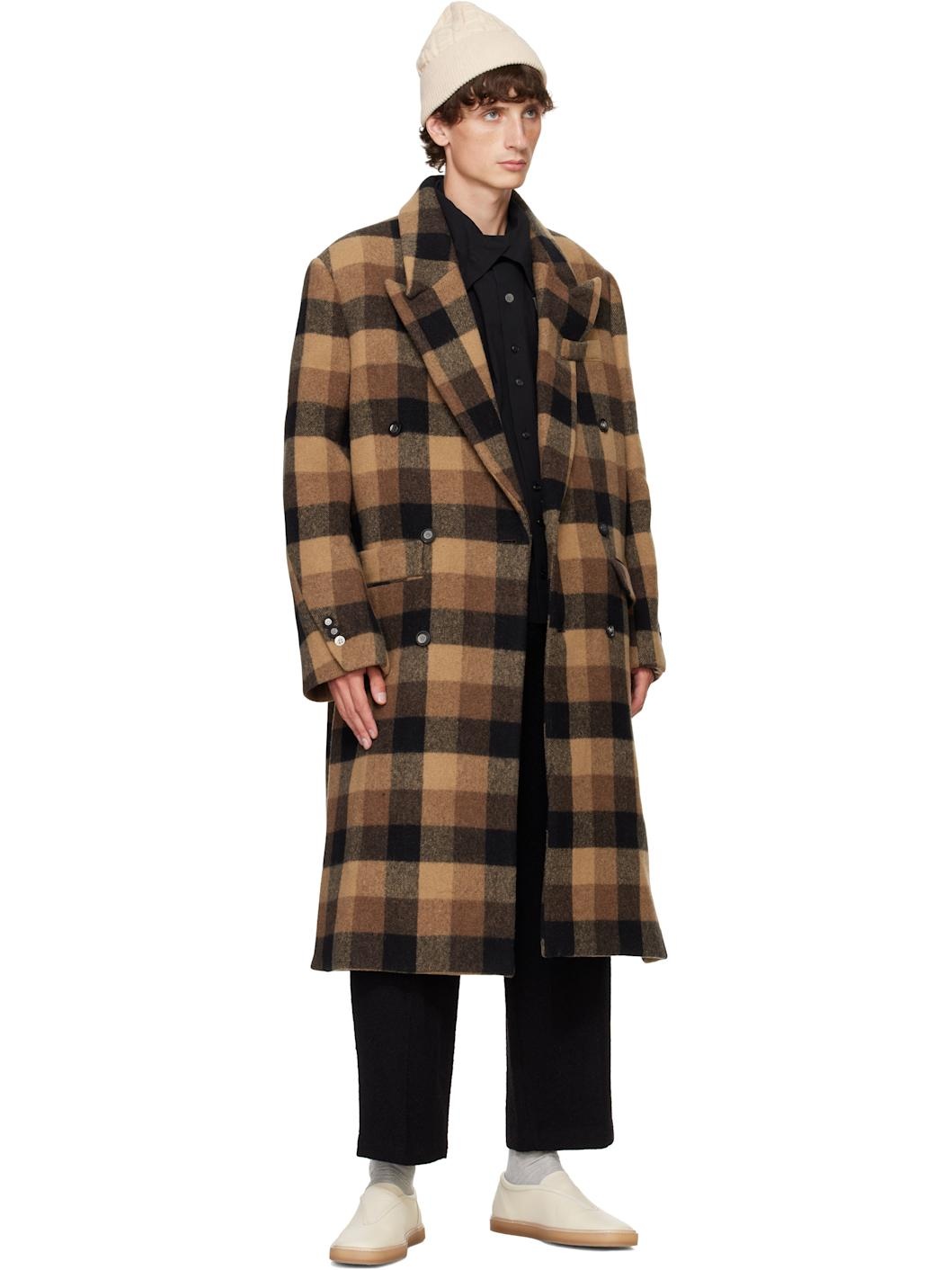 Brown Check Coat - 4