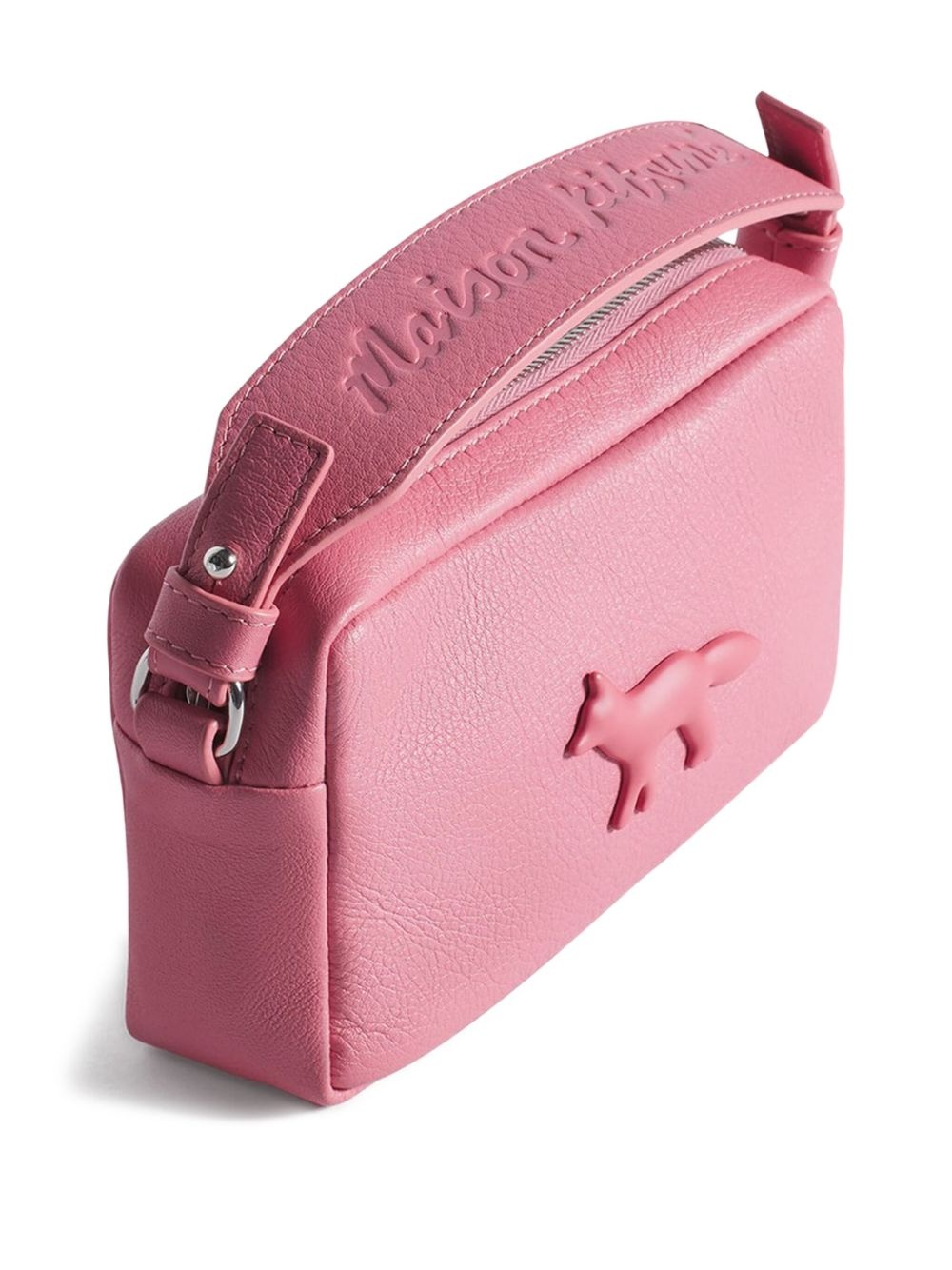 Fox-embossed leather cross body bag - 5