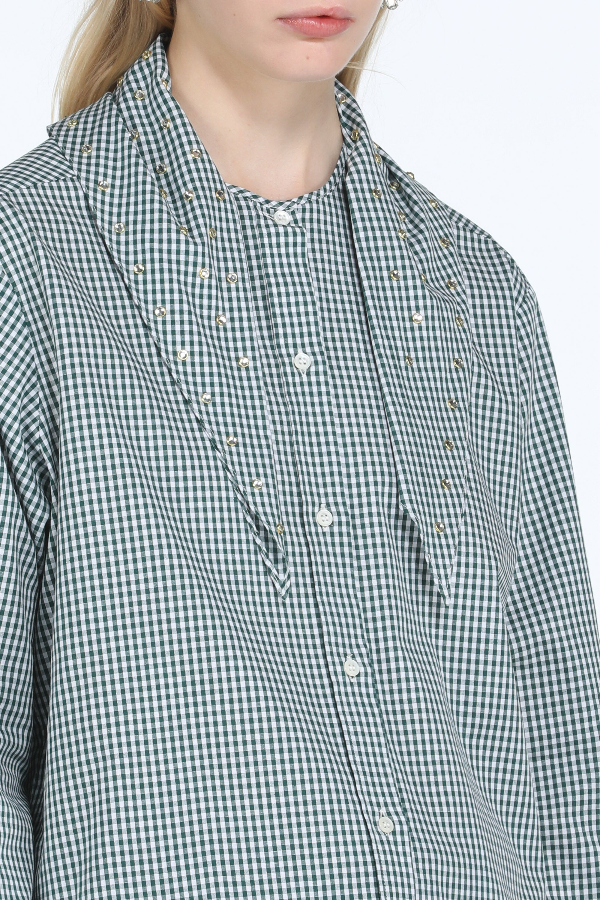 GINGHAM CHECK COTTON SHIRT - 5