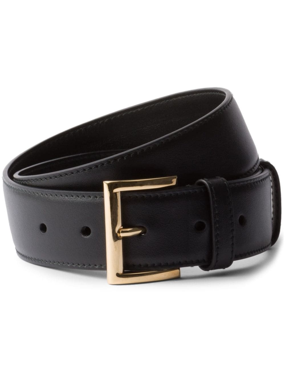 triangle-logo leather belt - 1