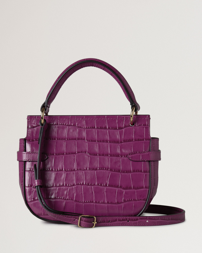 Small Amberley Satchel Top Handle Orchid Bloom Shiny Small Croc 3