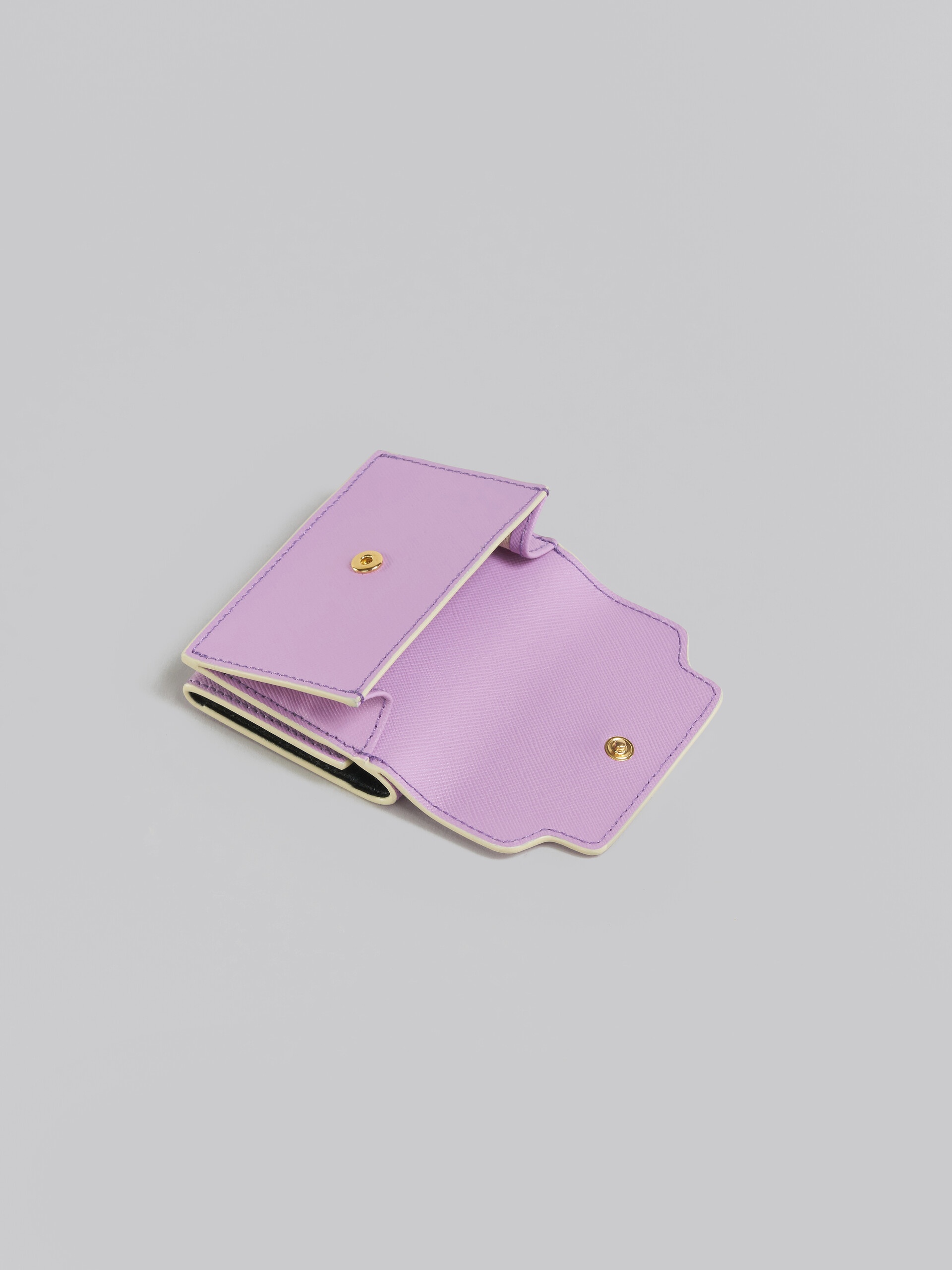 LILAC SAFFIANO LEATHER TRI-FOLD WALLET - 5