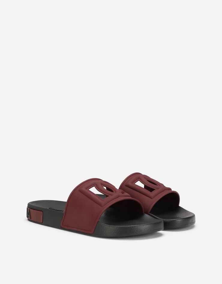 Rubber beachwear sliders with DG Millennials logo - 2