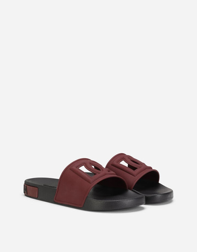 Dolce & Gabbana Rubber beachwear sliders with DG Millennials logo outlook