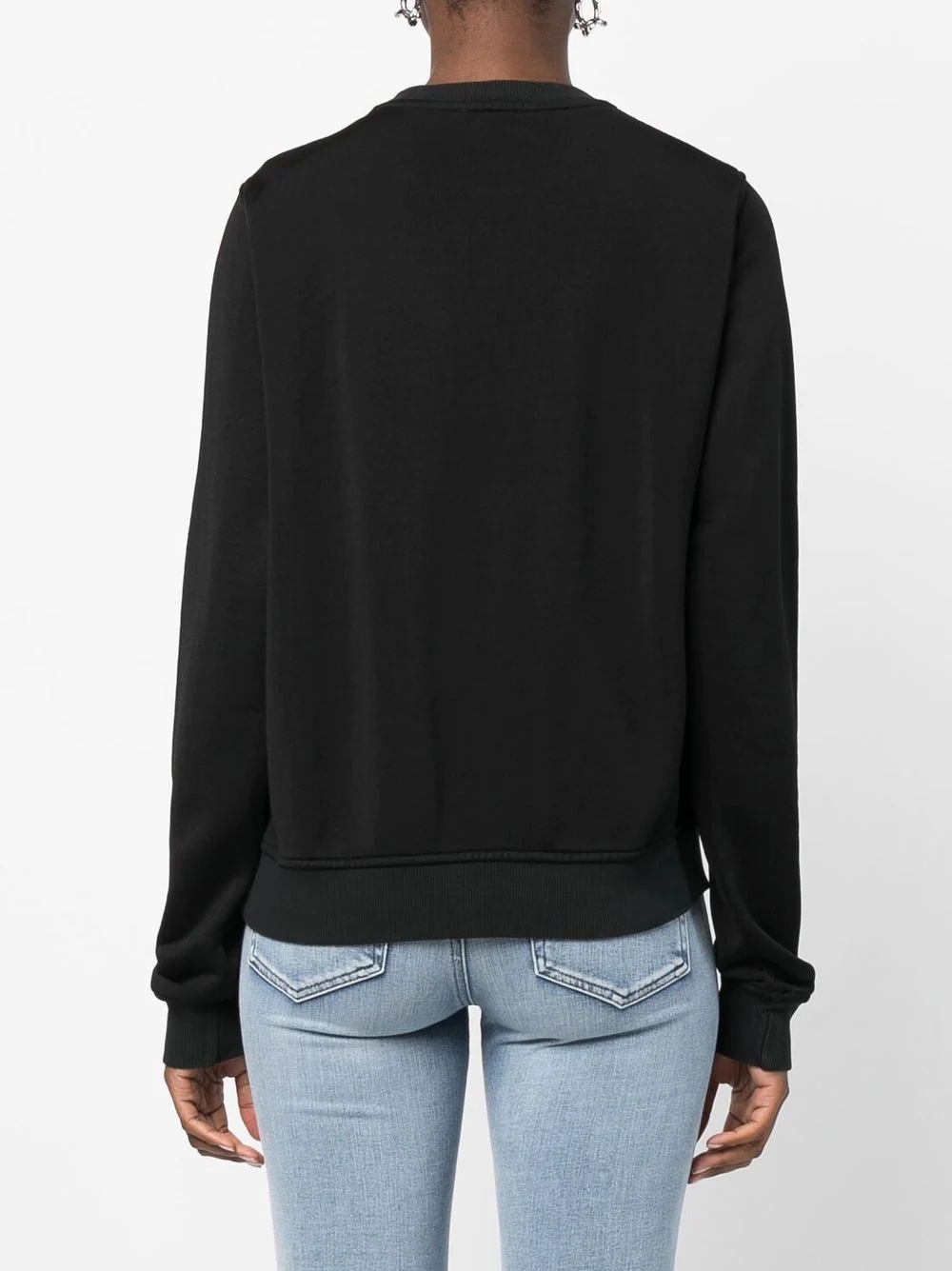 embroidered-logo crew neck sweatshirt - 4