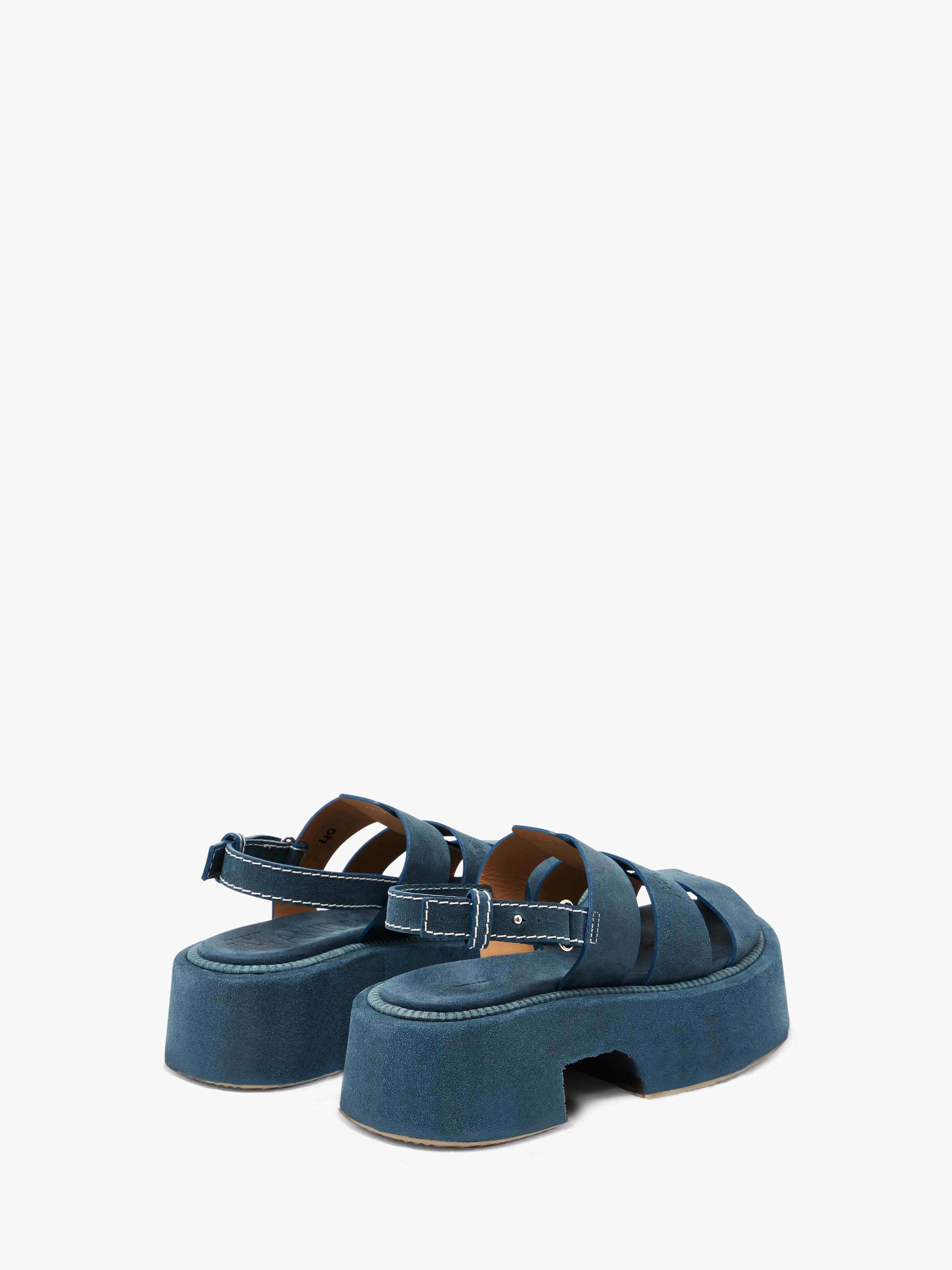 SUEDE PLATFORM FISHERMAN SANDALS - 3