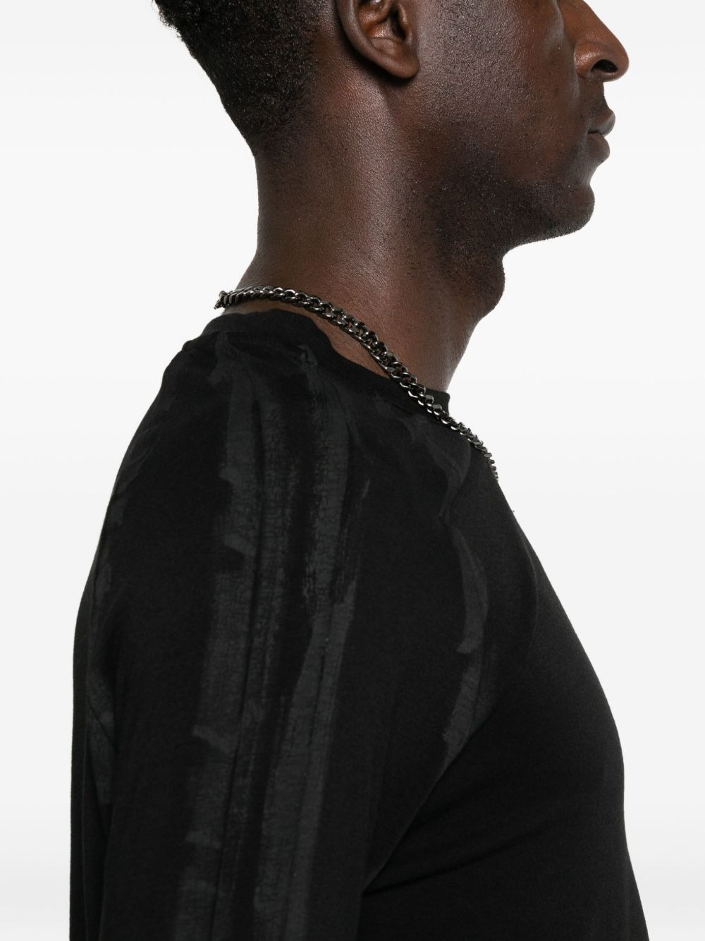 panelled long-sleeve sweater - 4