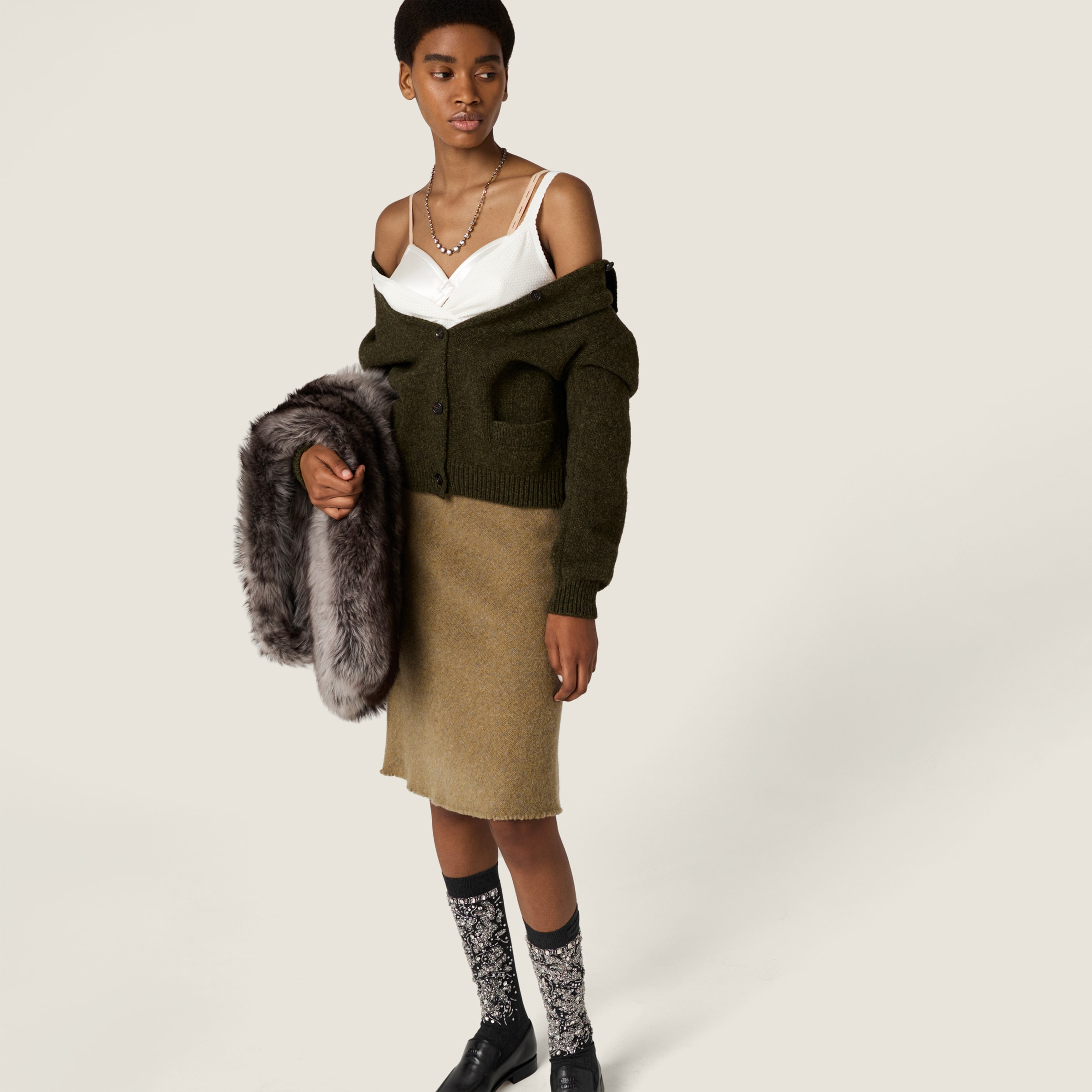 Wool knit skirt - 5