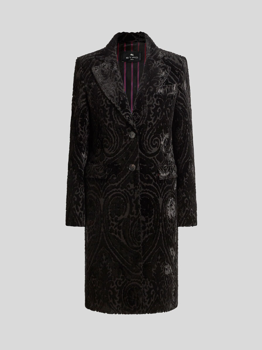 VELVET JACQUARD COAT - 1