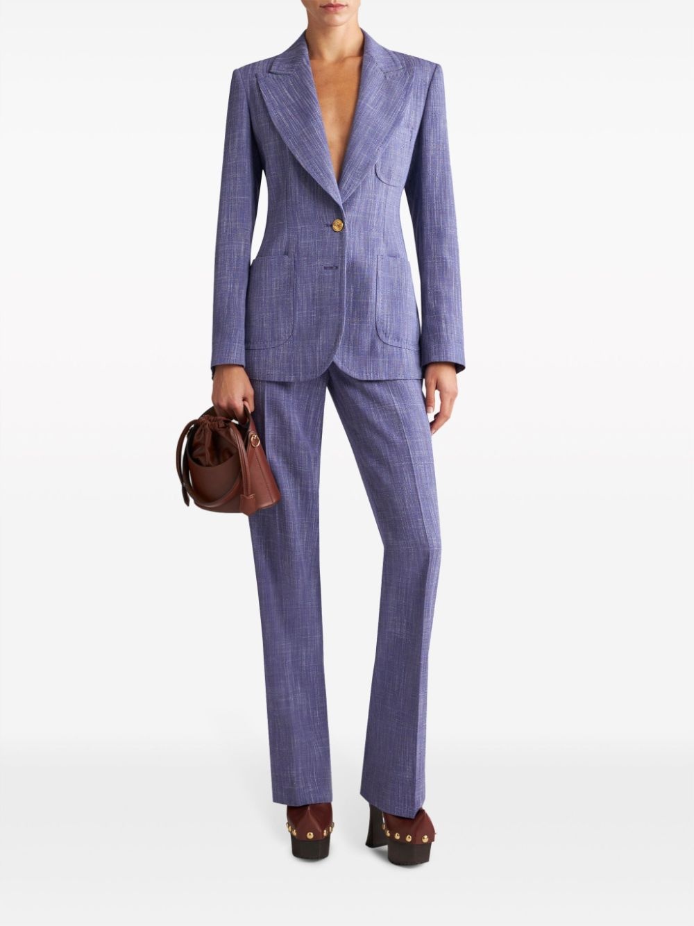 single-breasted slub blazer - 2