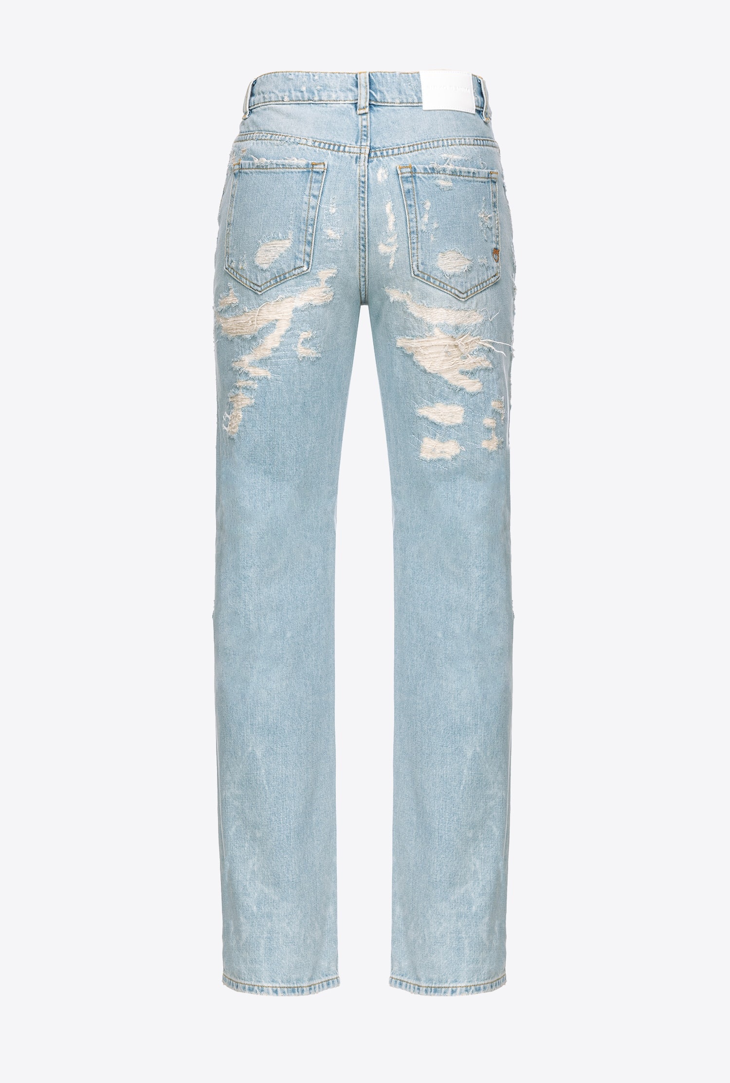 STRAIGHT-LEG DENIM JEANS WITH RIPS - 5