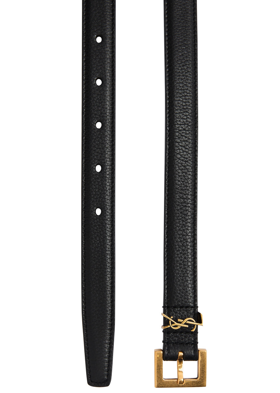 Saint Laurent Cassandra Grained Leather Belt - 3