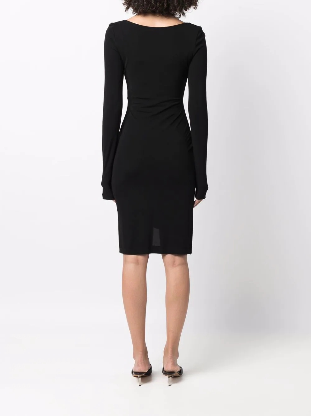 halterneck-strap asymmetric dress - 4