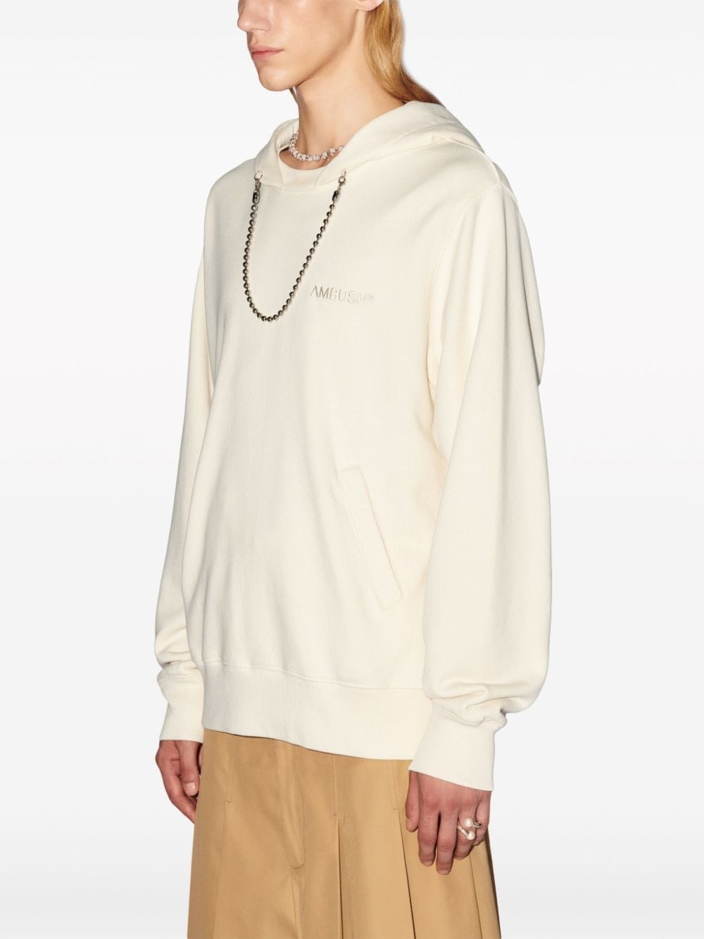 ball-chain organic cotton hoodie - 4