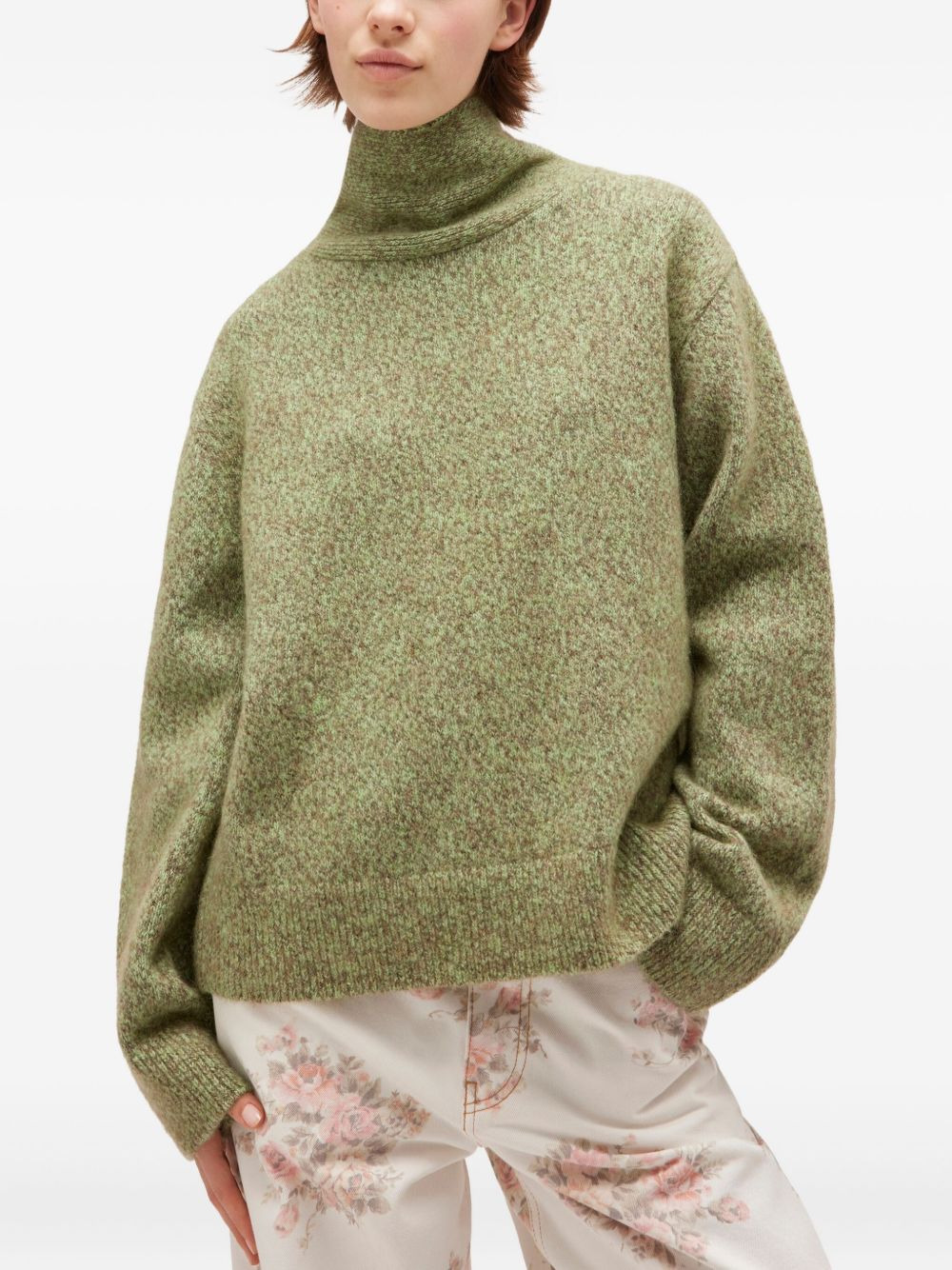 high-neck brushed pullover - 3