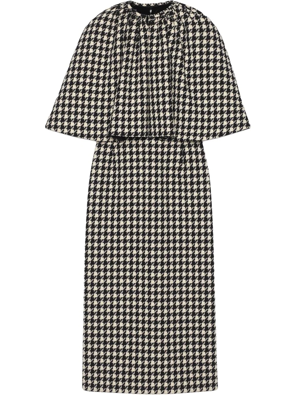 houndstooth cape dress - 1