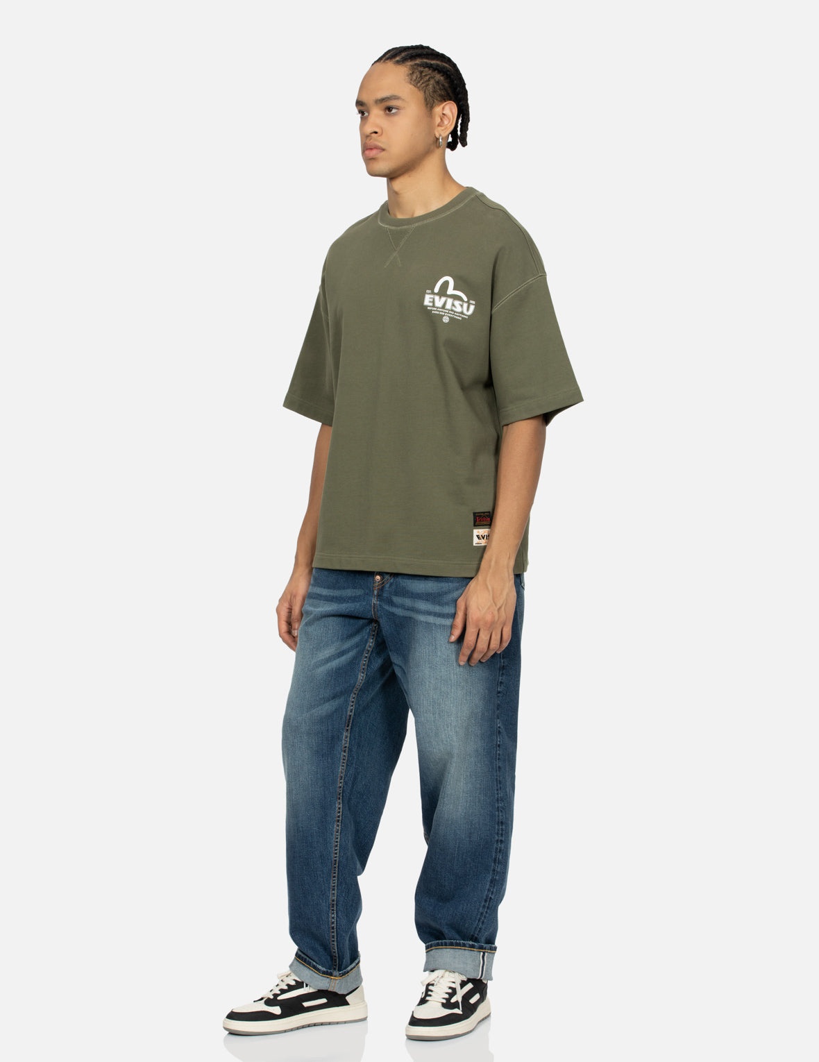 Godhead and Koinobori Print Loose Fit Short-Sleeves Sweatshirt - 4