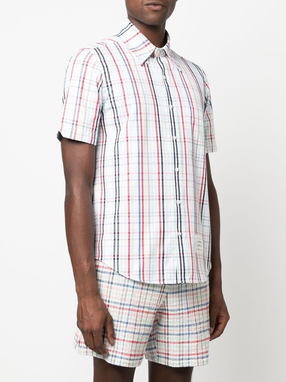 gingham-check short-sleeve shirt - 3