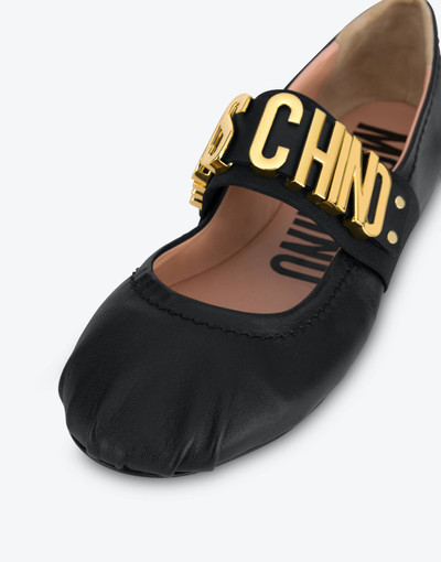 Moschino NAPPA LEATHER BALLERINAS MAXI LETTERING outlook