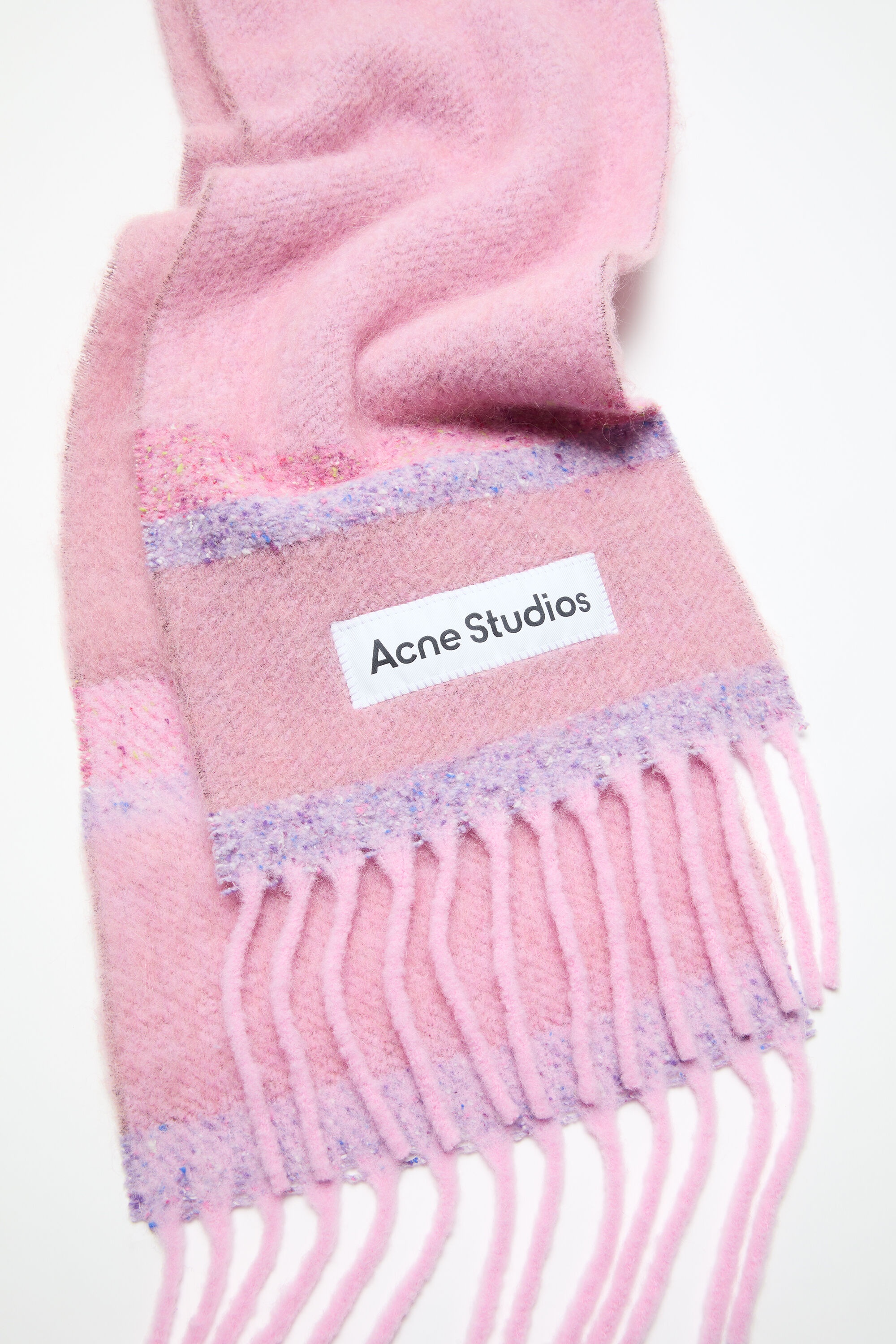 Fringed scarf logo - Pink - 3