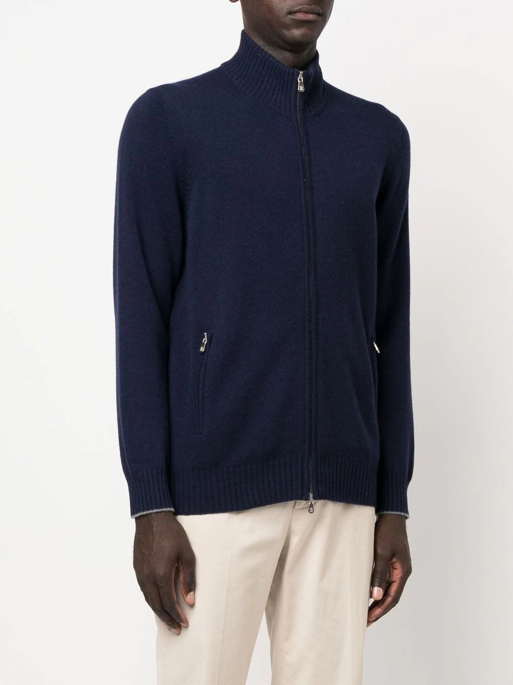 zipped-up cashmere jumper - 3