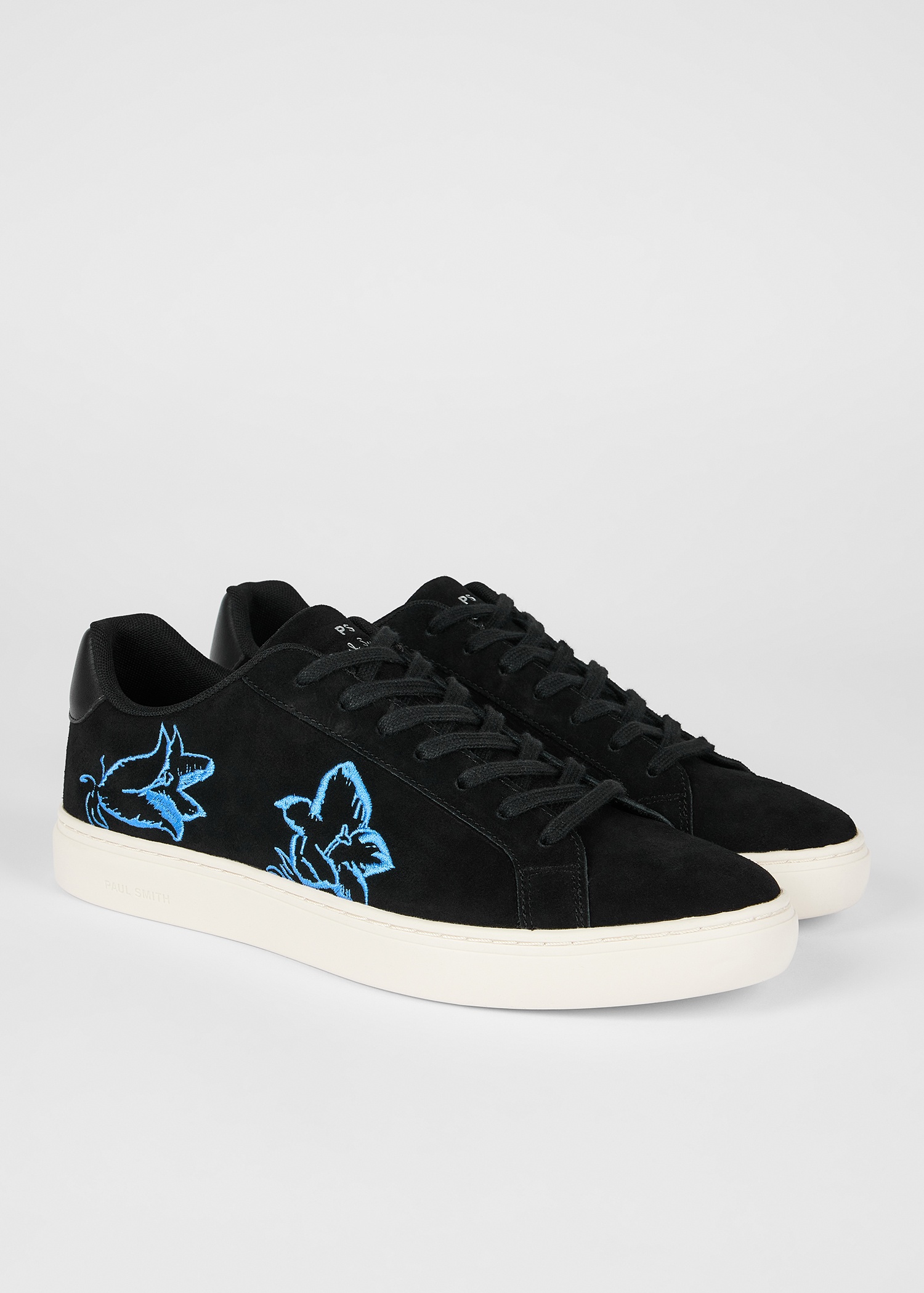 Black Suede 'Rex' Embroidery Trainers - 4