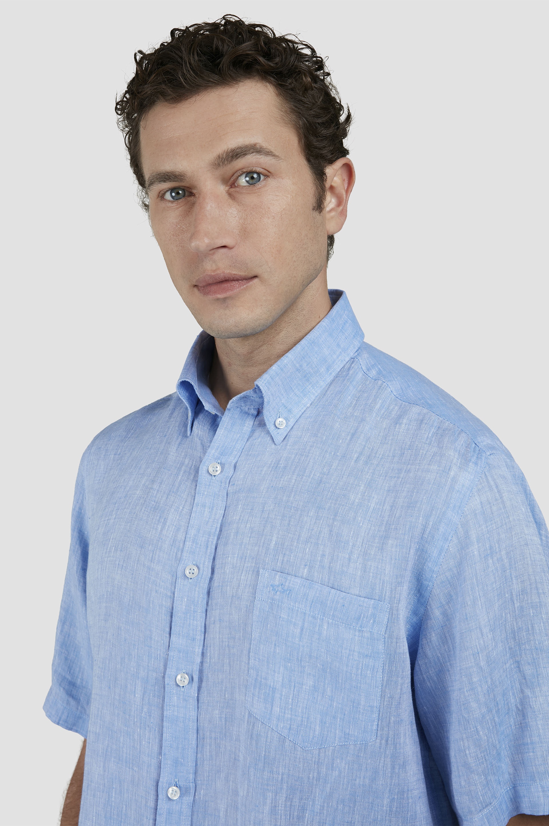 SHORT-SLEEVED LINEN SHIRT - 4