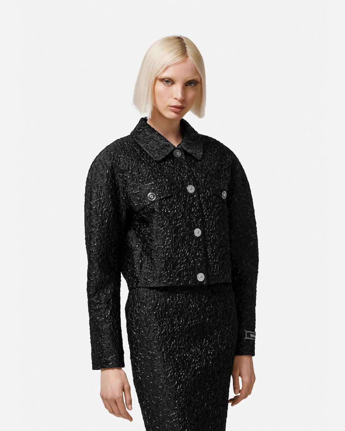 Lurex Cloquet Rounded Blouson Jacket - 3