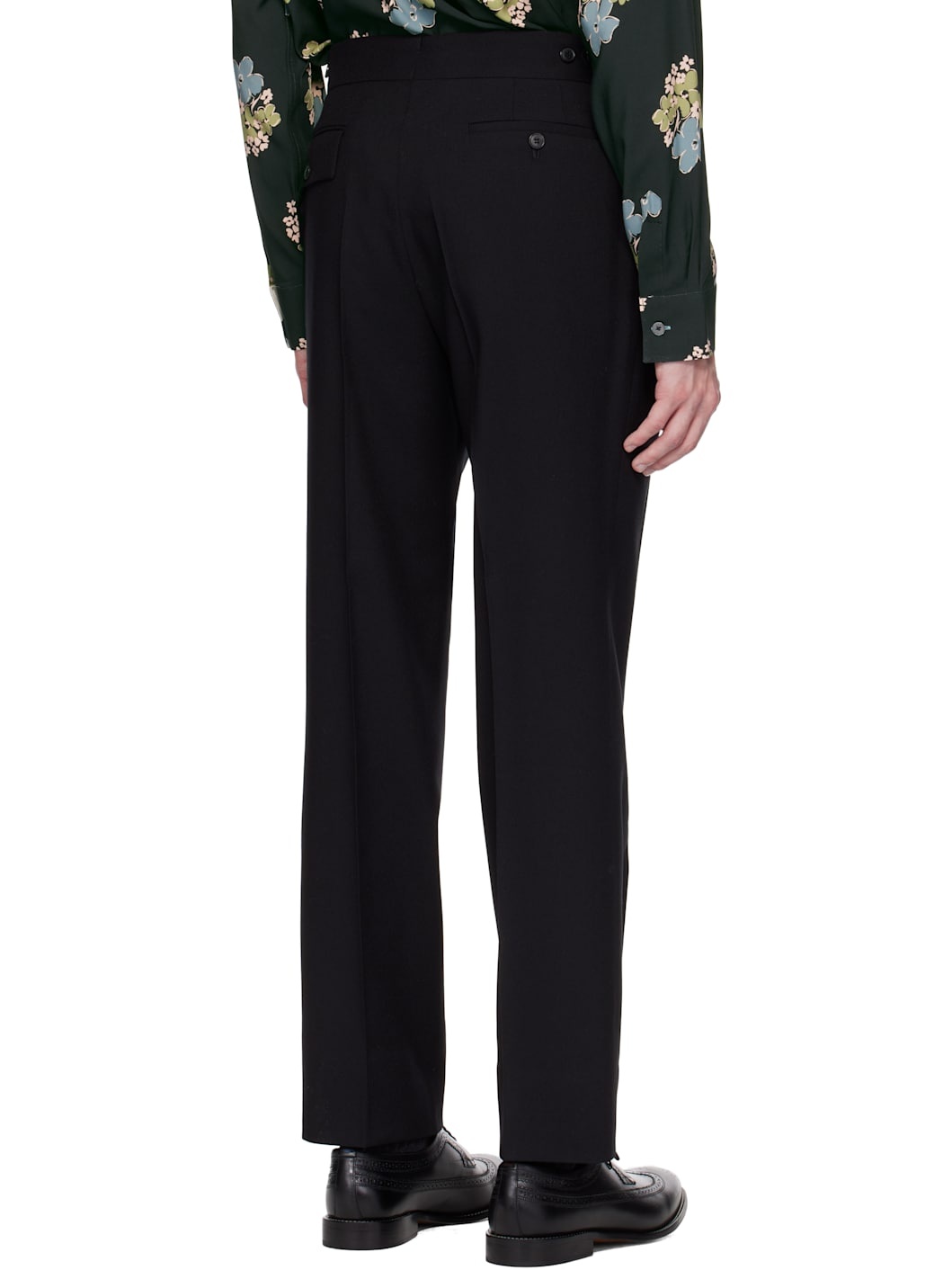 Black Two-Ply Hopsack Trousers - 3