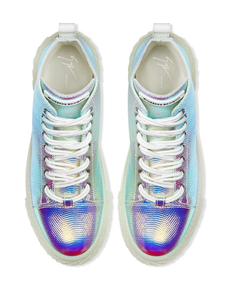 Blabber shimmering lizard-effect sneakers - 4