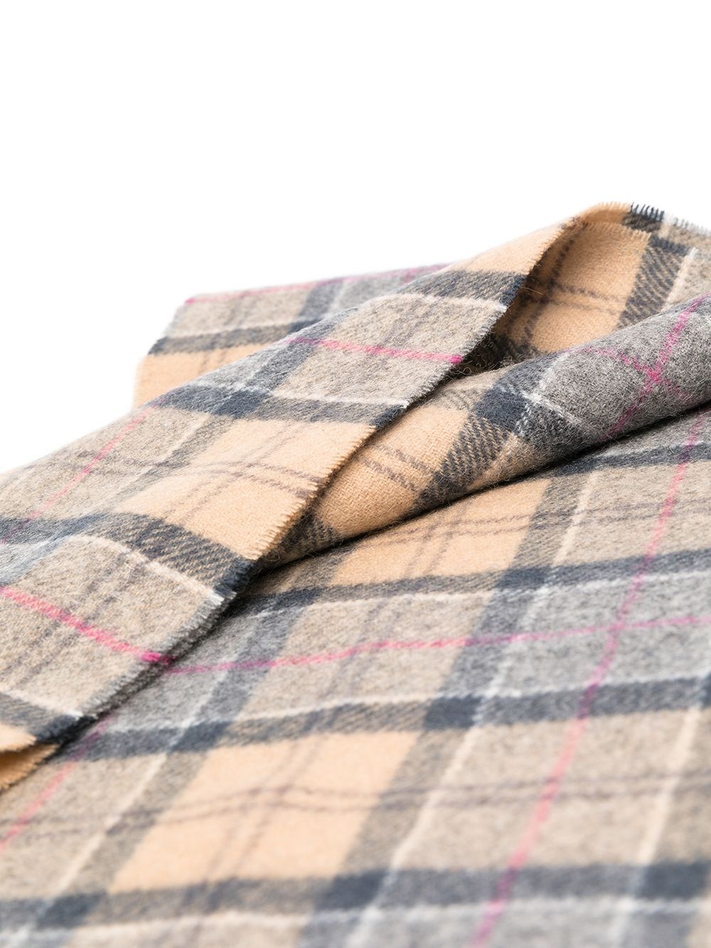 check-print fringed-edge scarf - 3