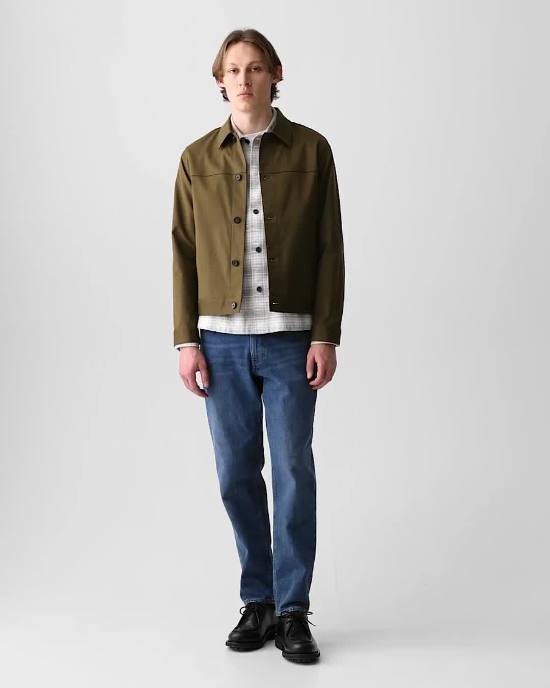 Button Jacket in Twill Stretch - 7