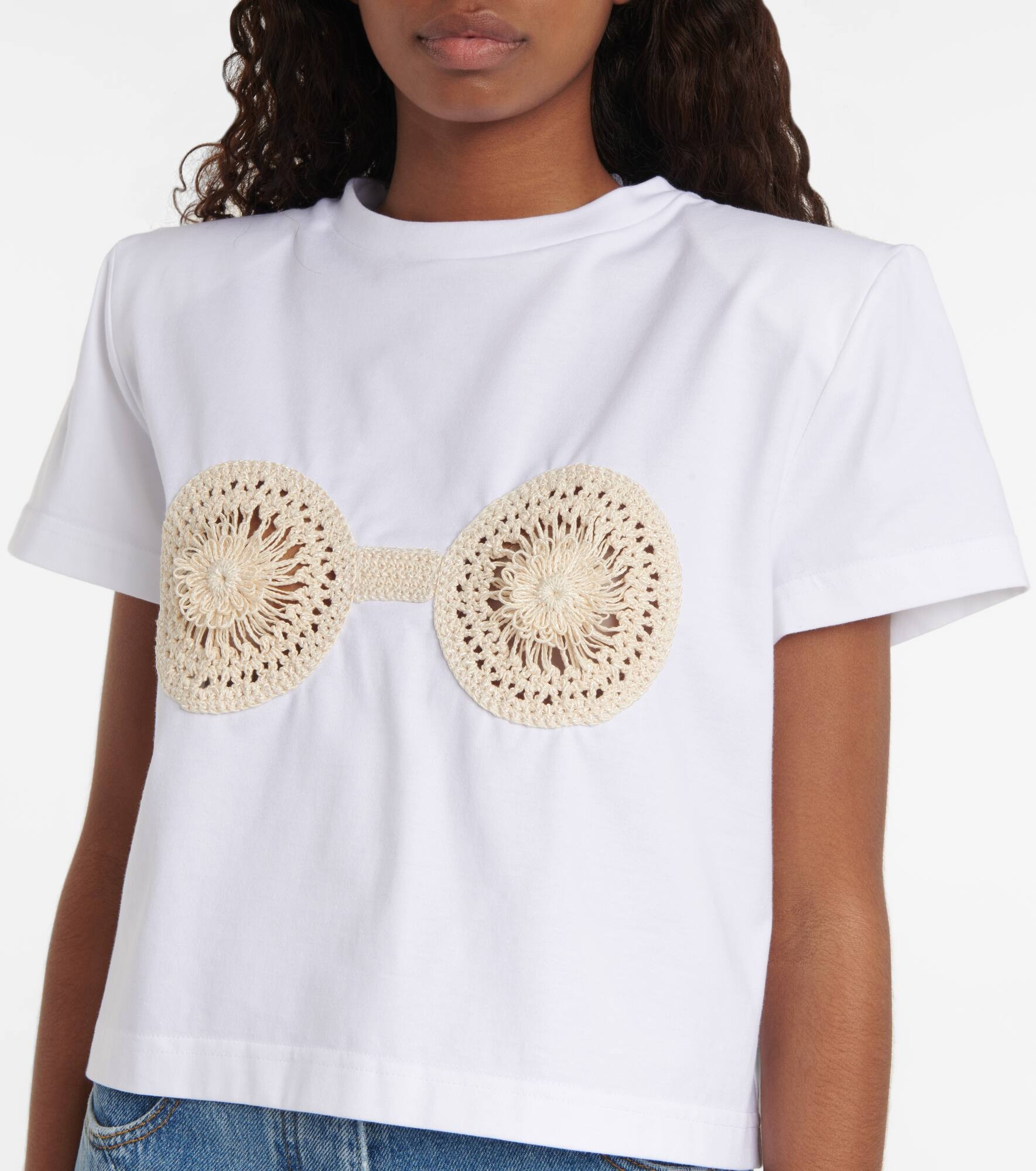 Embroidered cotton T-shirt - 4
