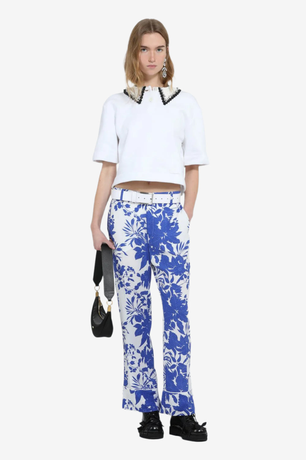 CROP POLO WITH EMBROIDERED COLLAR - 4