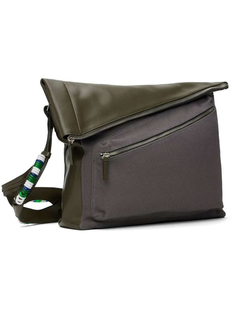 Kiko Kostadinov Gray & Khaki Jarocka Shoulder Bag outlook