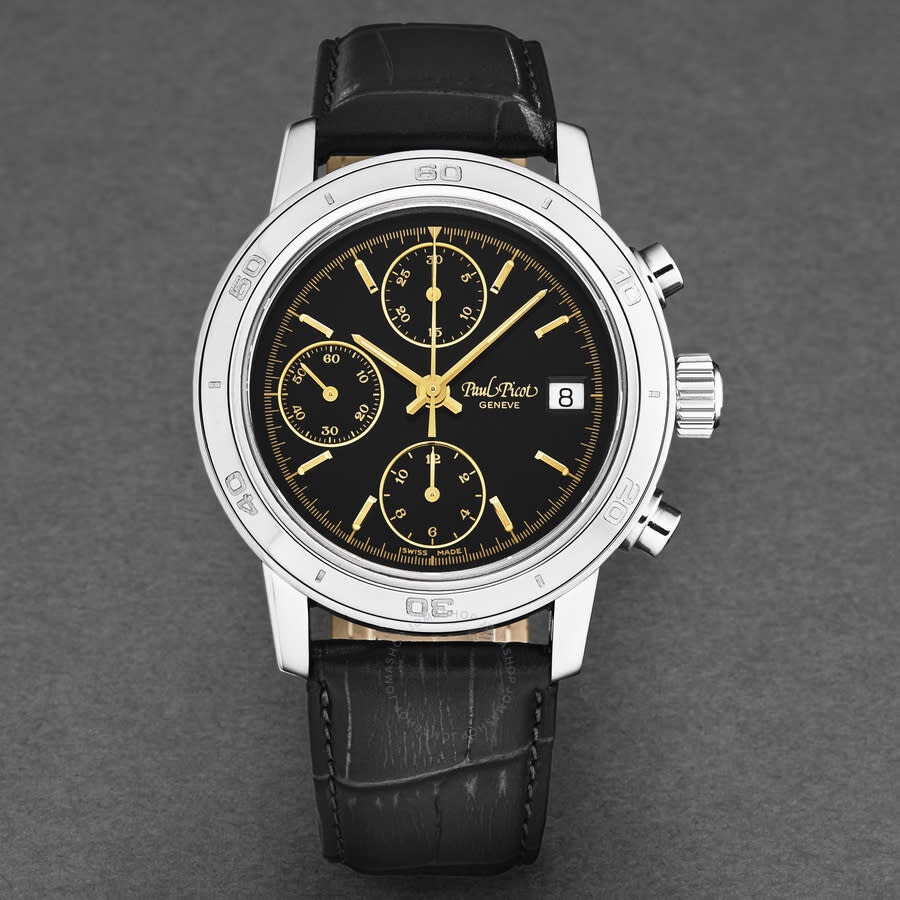Paul Picot - Paul Picot Chronosport Chronograph Automatic Black Dial Men's Watch P7034.20.334 - 4