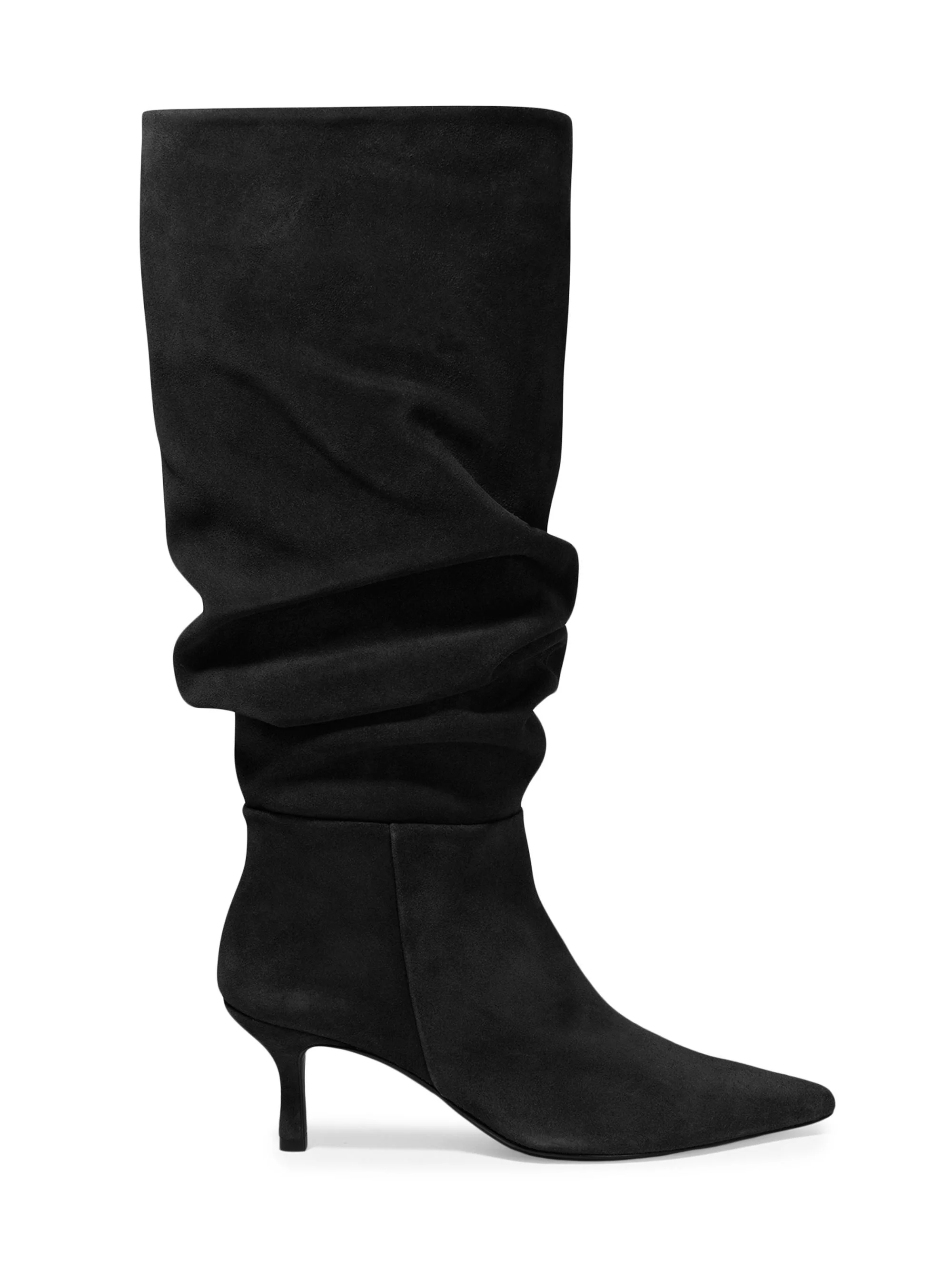 Women's Jordi 65MM Suede Slouch Boots - Black - 1