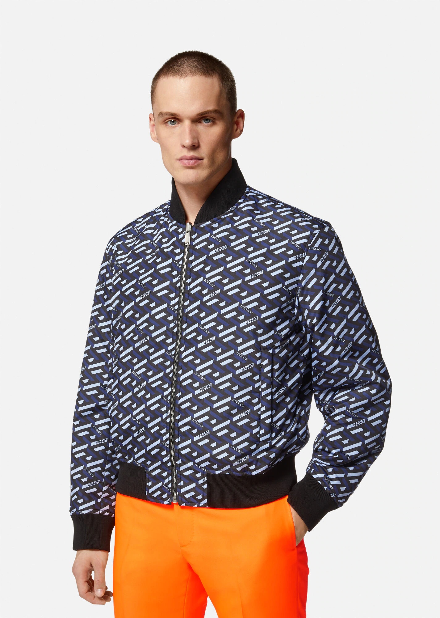 Reversible La Greca Bomber Jacket - 5
