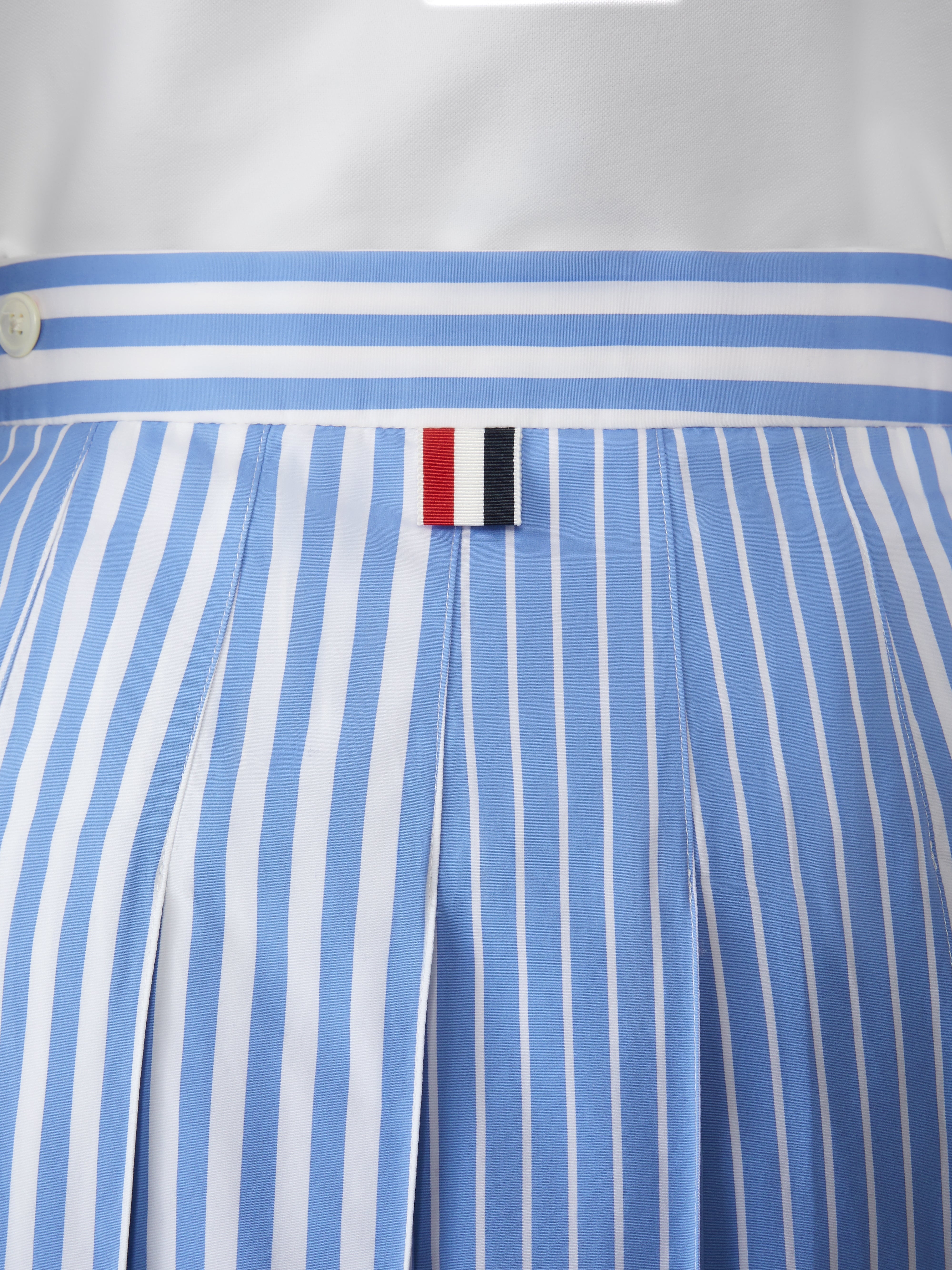 AWNING STRIPED POPLIN FUNMIX PLEATED SKIRT - 7