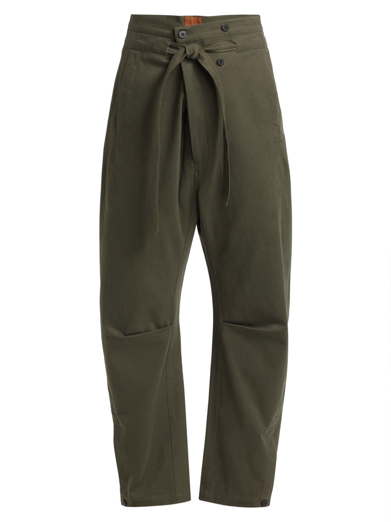 Women's Everything Tie-Waist Barrel-Leg Pants - Olive 1