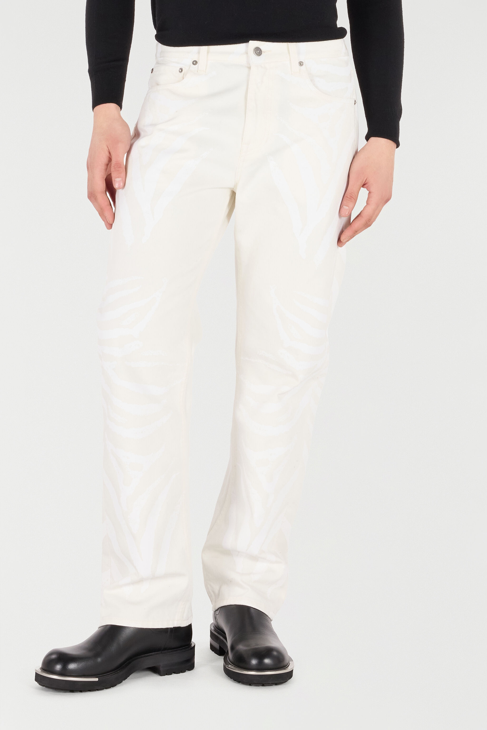 Zebra-Print Five-Pocket Pants - 3