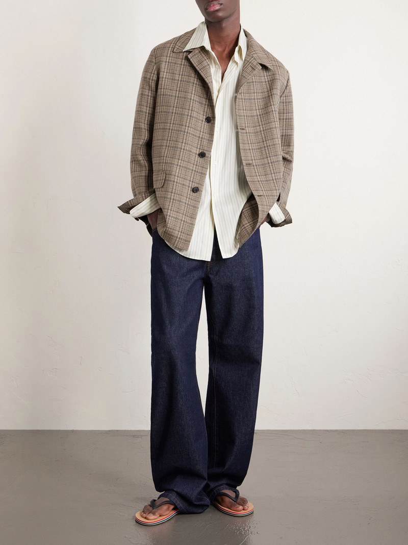 AURALEE Striped Cotton and Silk-Blend Shirt White outlook