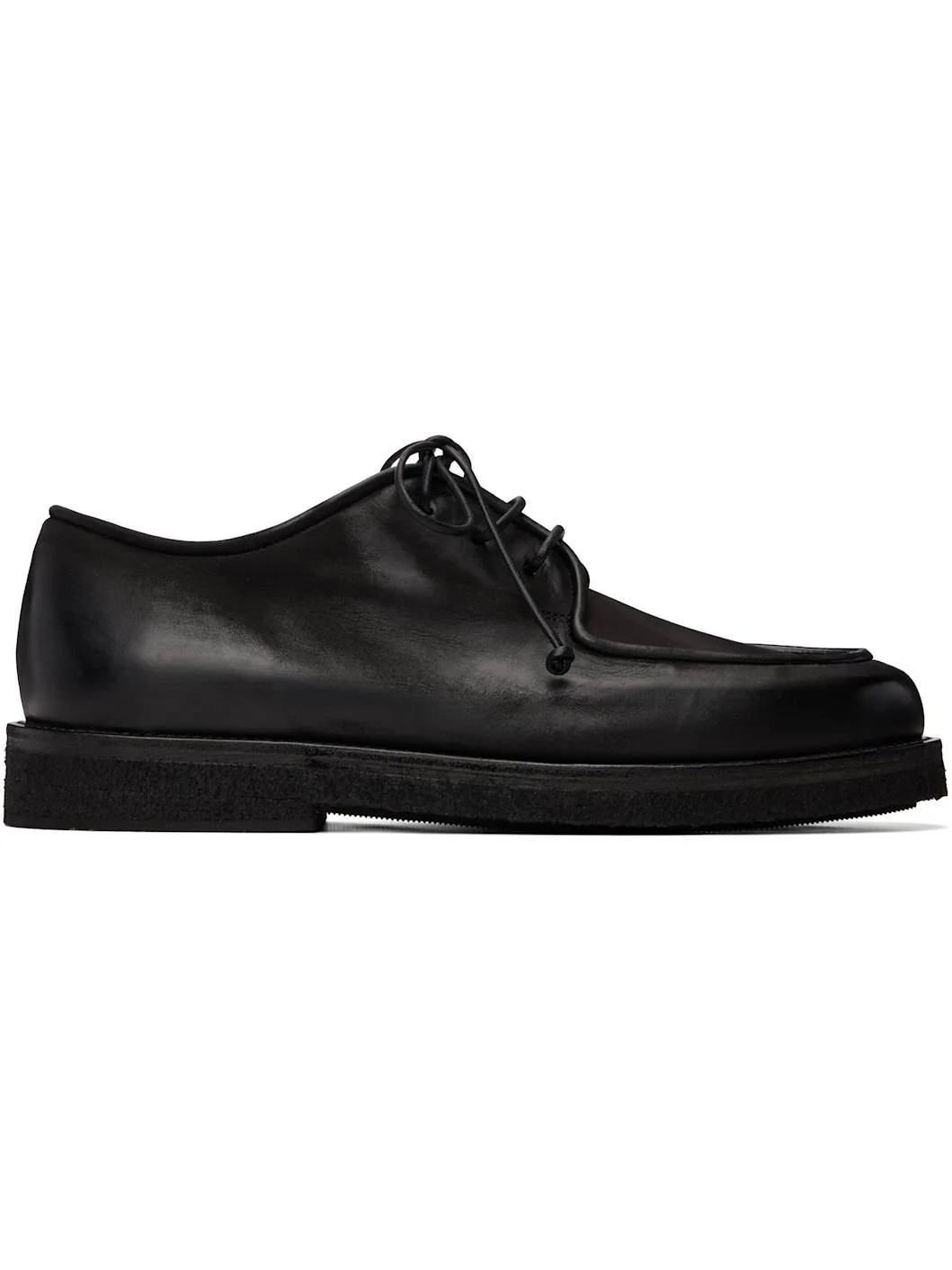 Black Moccar Leather Derbys - 1